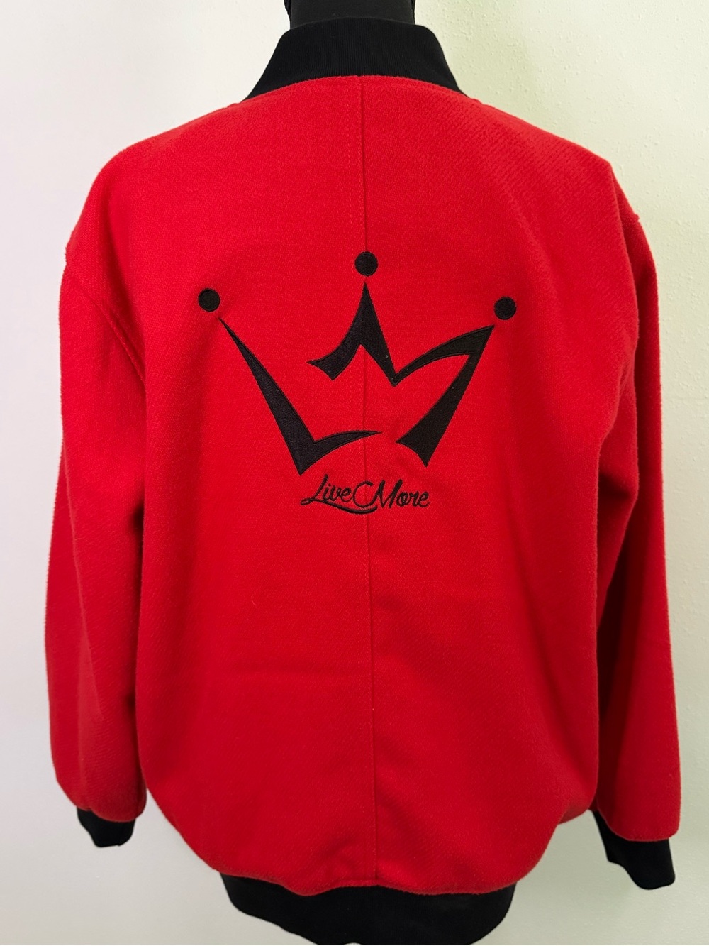Future Collective Kahlana Barfield Brown Red Wool Bomber Jacket S